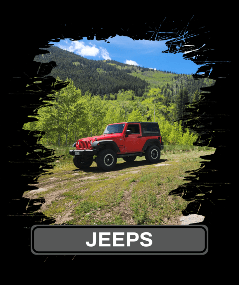 a truck driving down a dirt road